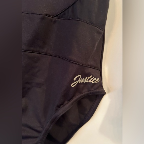 Justice black bodysuit with rhinestones. Sz 10 - Picture 2 of 7